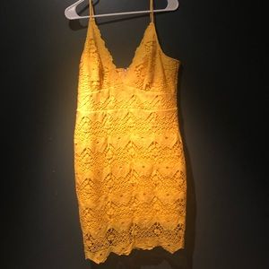 Lulus Yellow Lace Dress